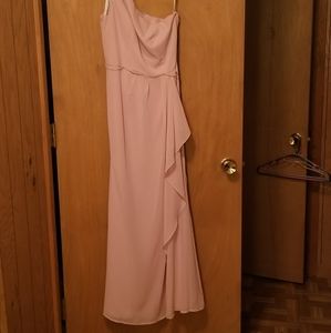 David's Bridal blush pink bridesmaid dress